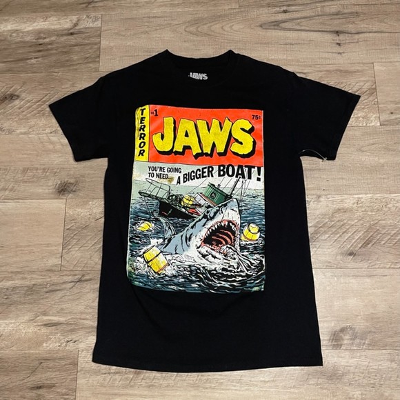 Retro Jaws Movie Shirt Mens Terror Classic Size Small - Picture 1 of 4